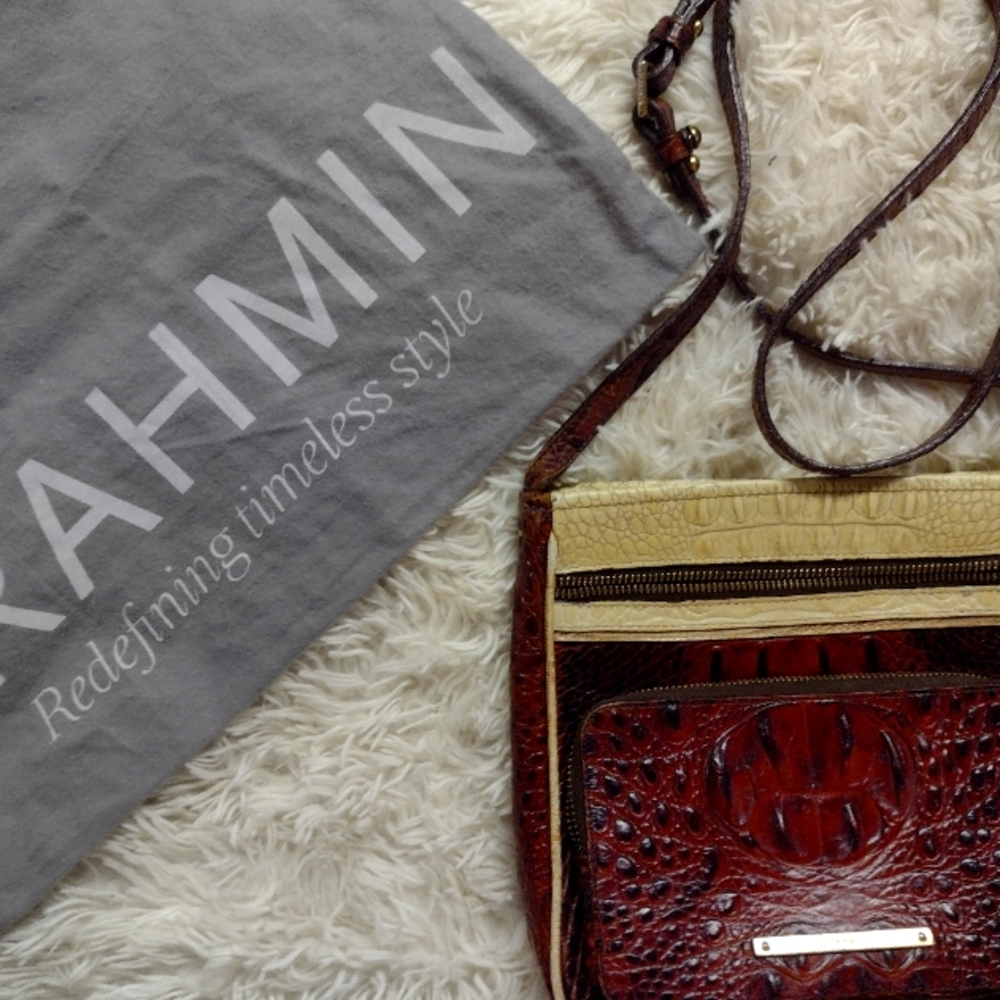 Brahmin Cross Body  Embossed Leather Hand Bag.